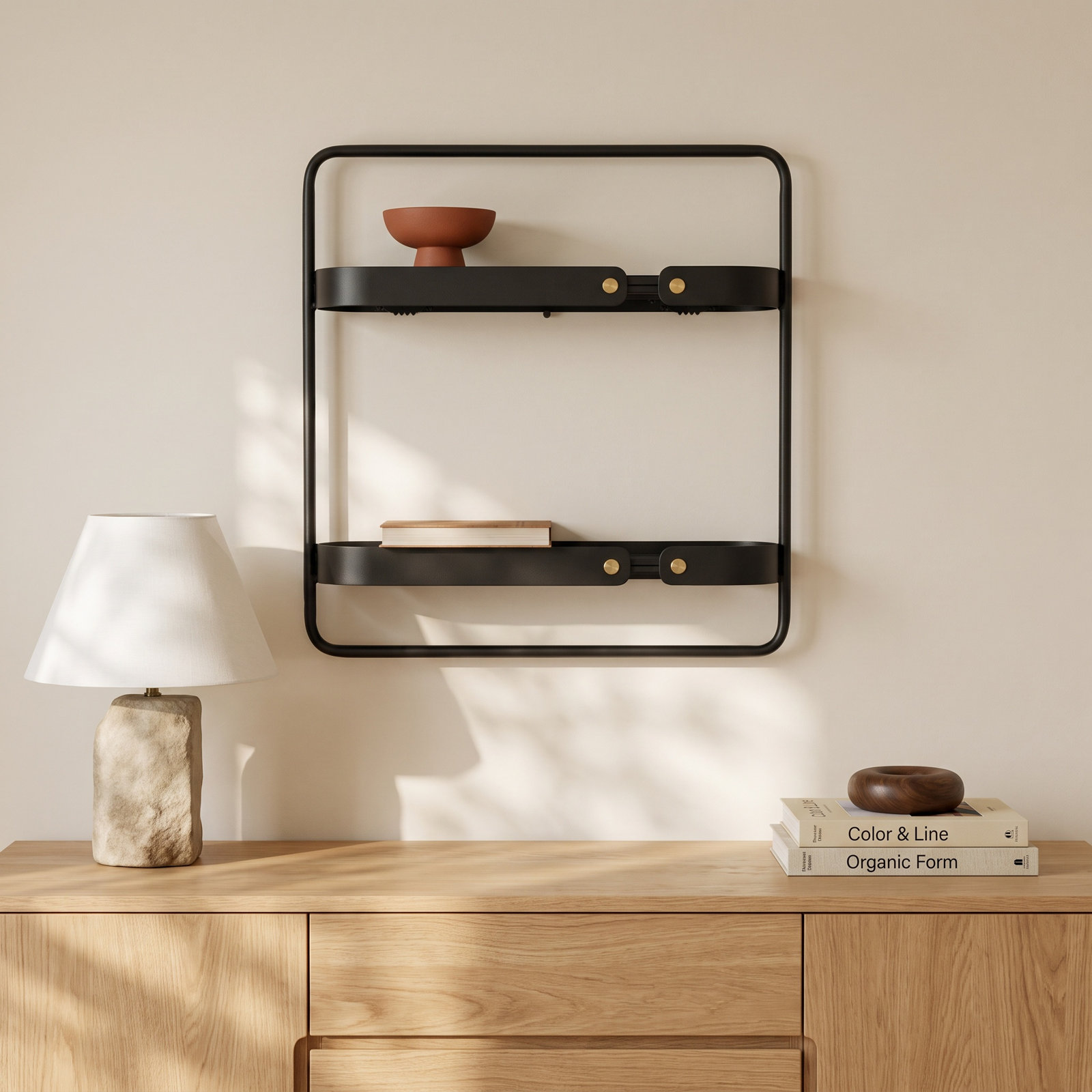 Gibbs 20" Tiered Shelf, 21.4" H x 20.45" W x 5.6" D