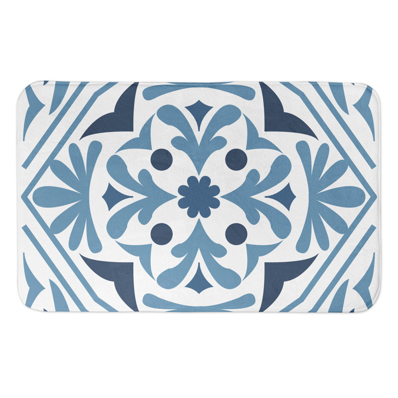 Tapis pour salle de bain Malm, Bleu