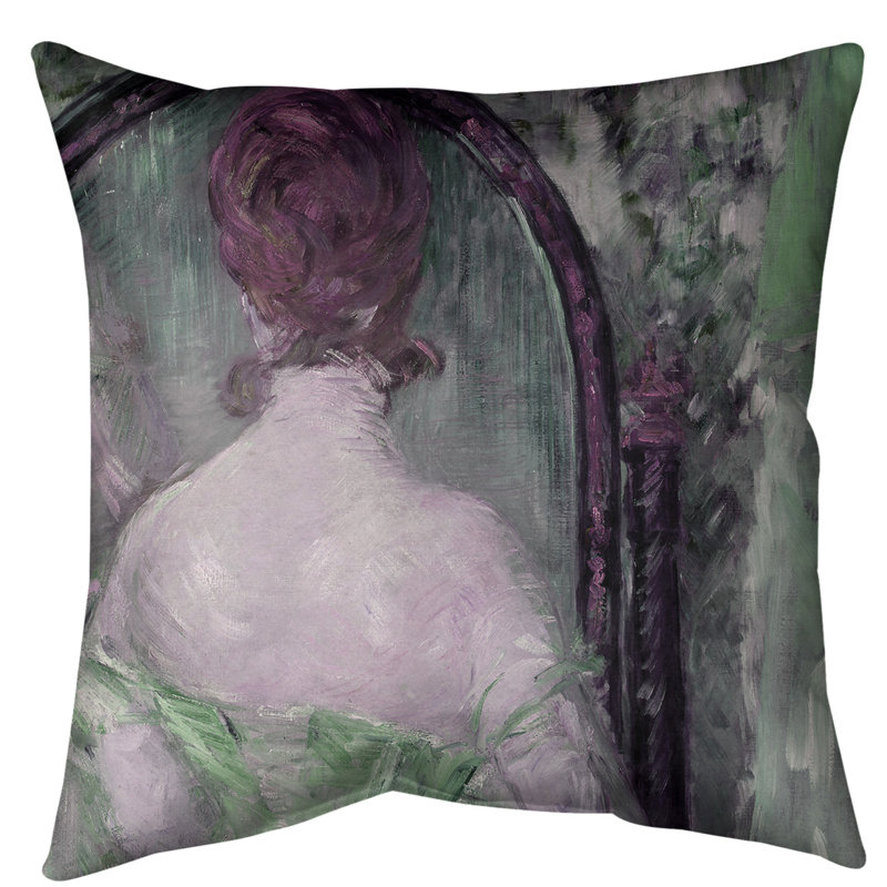 Oreiller de sol Édredon Édredon Édredon Manet, 28 po x 28 po, Vert