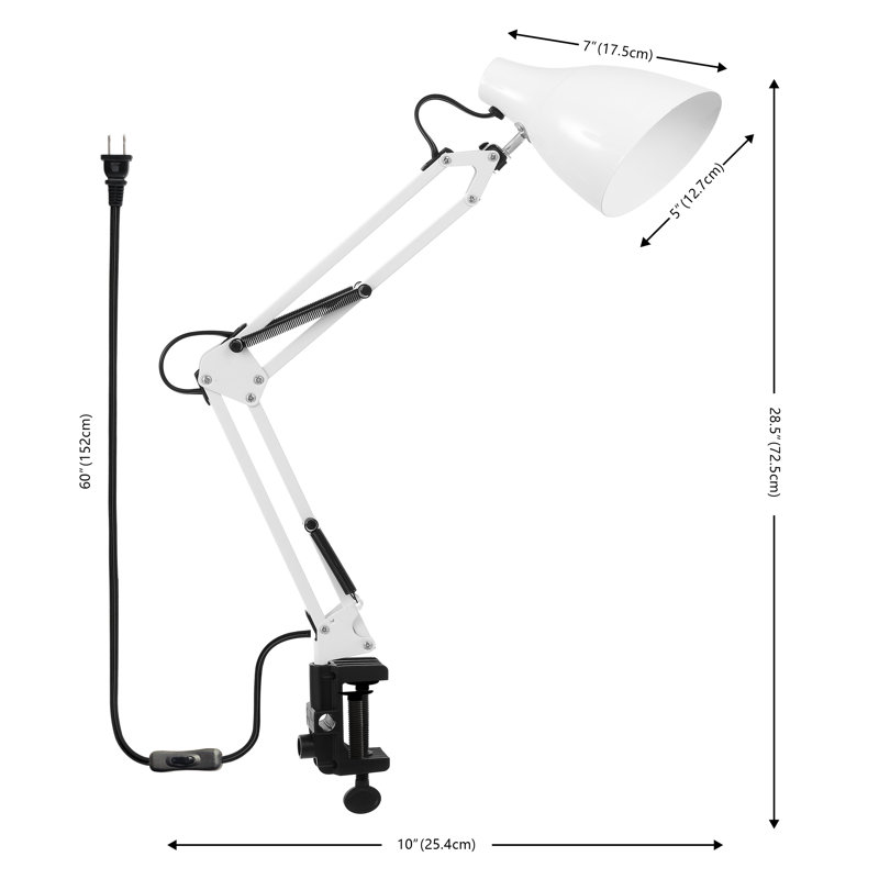 Lampe à pince en métal Kreshnik, Blanc
