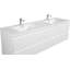Meuble-lavabo double 71,87 po avec plateau en résine Ranauro-1418210370
