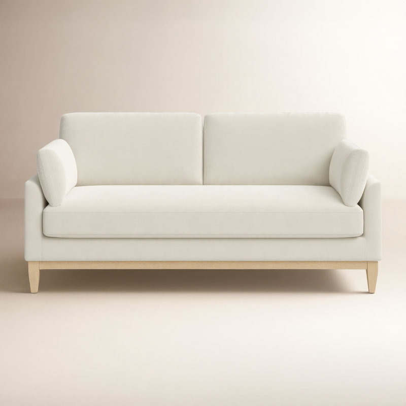 Canapé rembourré 75,5 po Pera, Velours beige français