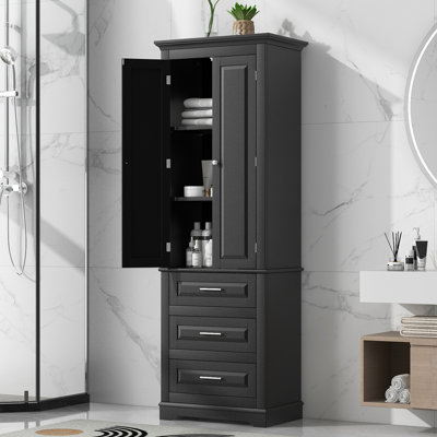 Armoire de rangement haute avec trois tiroirs