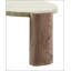 Table basse Dayana écologique en béton de fibres avec finition blanc cassé et chêne, durable et élégante pour les intérieurs modernes.