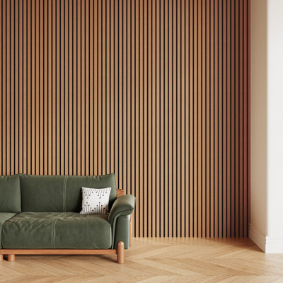 4pcs x 106" x 12.6" 3D Acoustic Slat Wall Panels for Interior Wall Décor Light Maple Wall Slat(4 Pack/37.10 sq.ft)