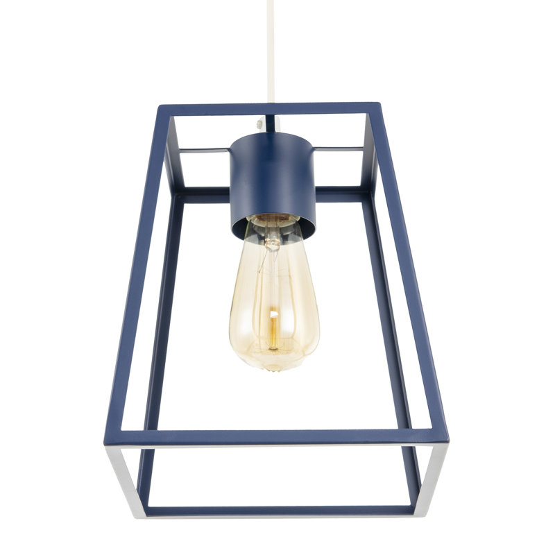 25cm H Metal Square Pendant Shade ( Screw On ), Midnight