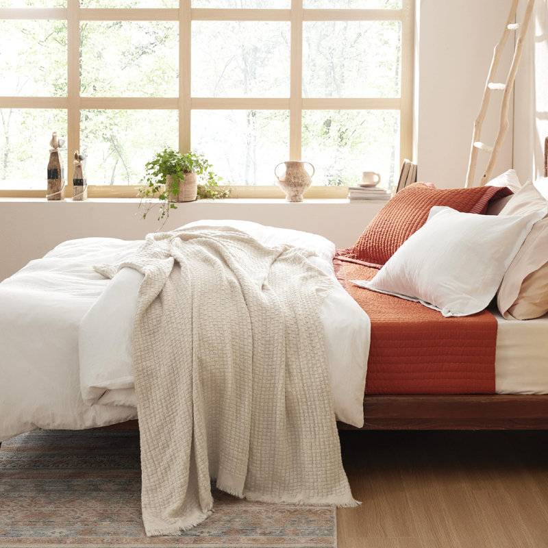 Bedsure Decorative Woven Blanket With Tassels - Soft And Lightweight Blankets For Sofa And Bed GentleSoft™️, Beige