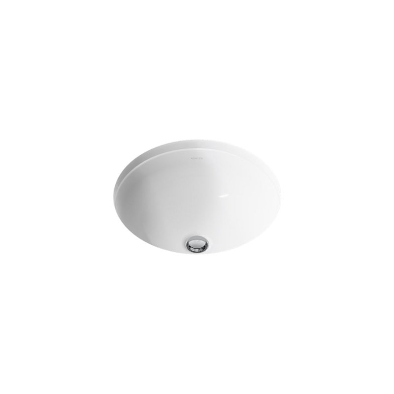 16-1/4 In. Round Undermount Bathroom Sink, No Overflow, White