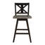 2 chaises à hauteur de comptoir, pivotant à 360 degrés noir, 2 chaises rustiques en bois d'hévéa massif, look-1756058015-1756058014