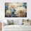 «Chrysanthemums White Blue Mosaic Garden II - Chrysanthemums», ensemble d'art sur toile