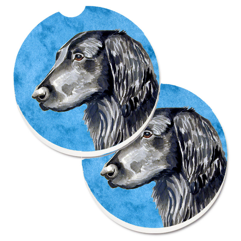 Sous-verre barbu collie voiture, Flat-coated retriever