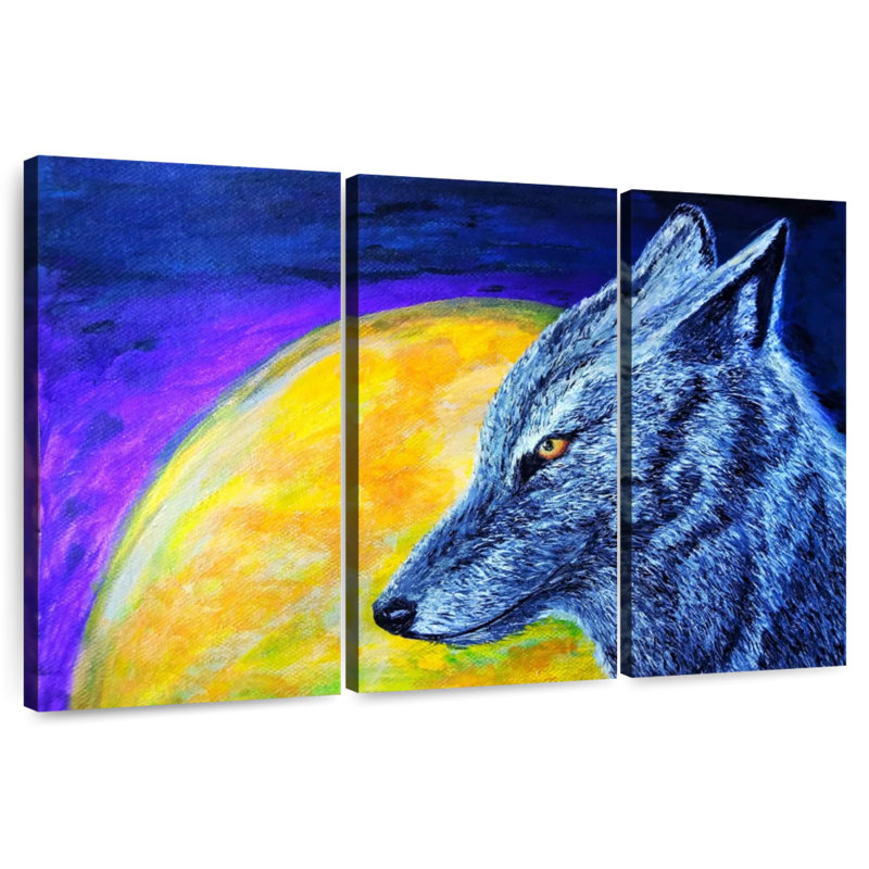 Brampt Blue Coyote, 42" H x 65" W