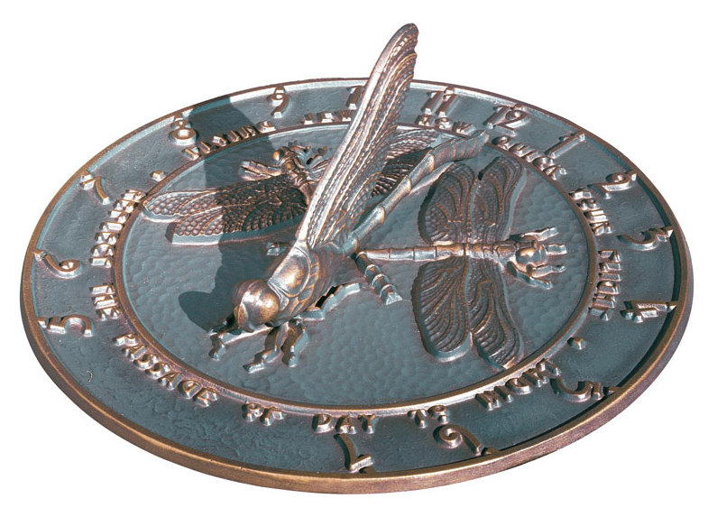 Dragonfly Sundial, French Bronze