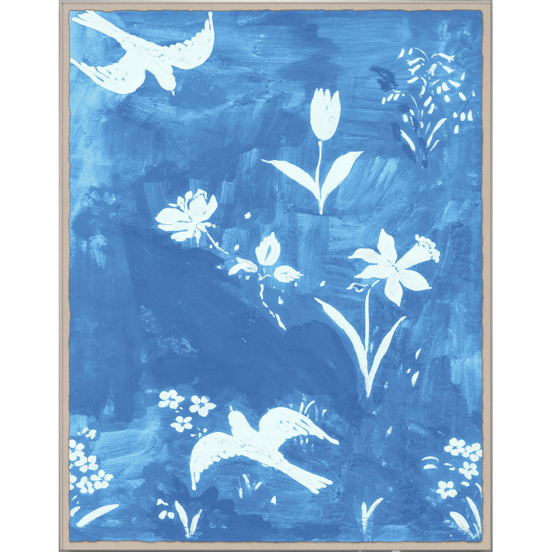Fleur D' Oiseaux Print by Paule Marrot, 56" H x 44" W x 1.25" D, Acrylic Box