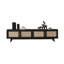 Crédence de rangement simple en bois massif noir avec meuble télé 78,7 po