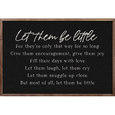 «Let Them Be Little»