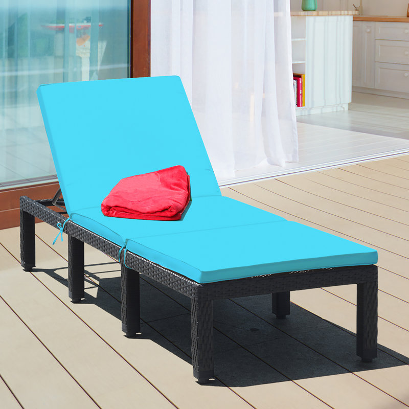 Ensemble de chaises longues inclinables Aryssa, Turquoise