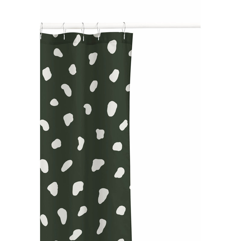 Ultra-Thin Lightweight Shower Curtain, Green/Chimichurri, Paint Drop