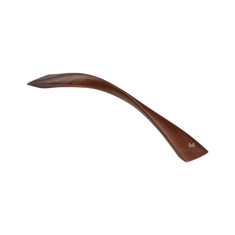 Walnut Wood 8-13/16'' Arch Cabinet Pull with Mounting Hardware