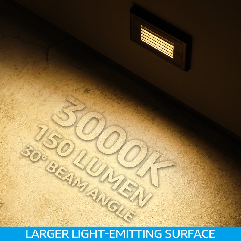 Commercial Grade Dimmable LED Step Lights, Indoor Outdoor Stairway Light, IP65 Waterproof, ETL Listed, Oil Rubbed Bronze