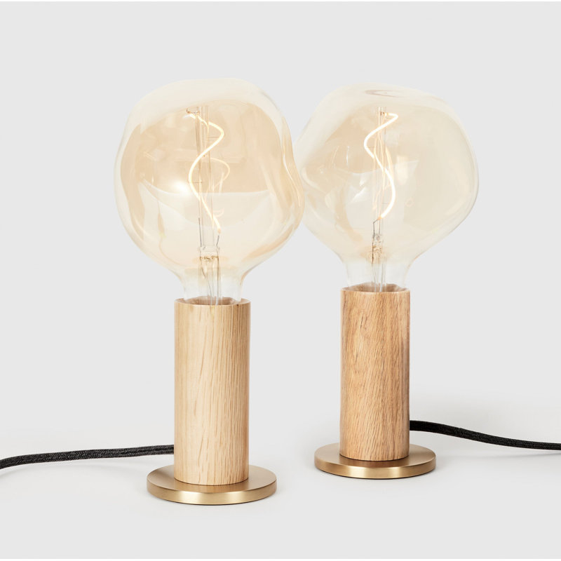 Knuckle Table Lamp In Oak + Voronoi I