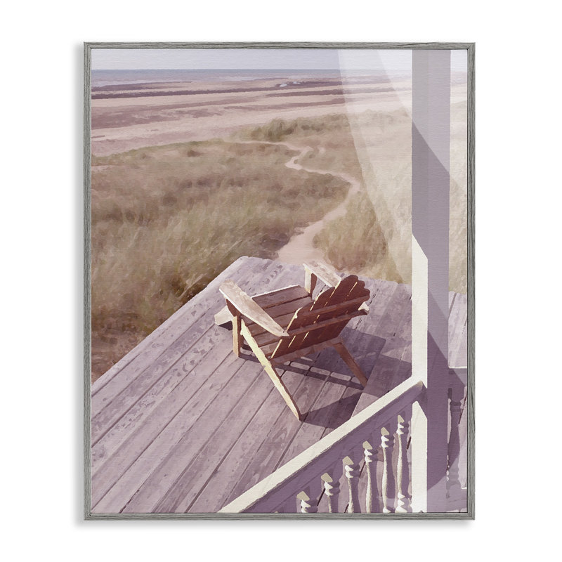 Reproduction d'art giclée encadrée Hamptons Beach par Noah Bay, H 30 po x l 24 po, Estampe numérique Farmhouse