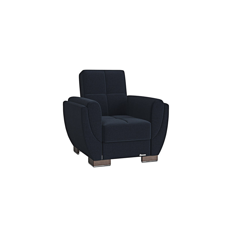 Fauteuil rembourré convertible avec rangement, Bleu très foncé