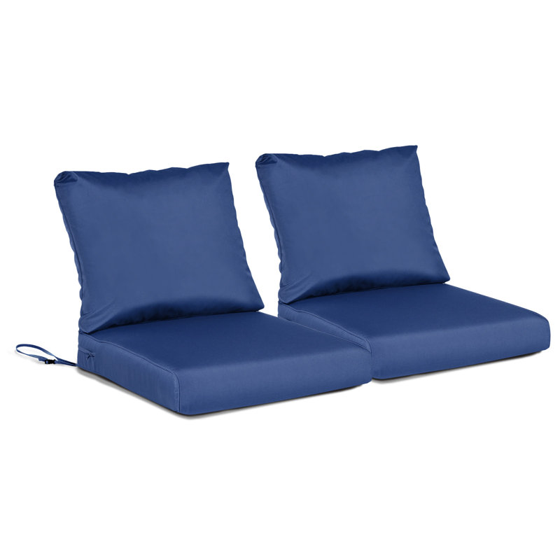 Coussin de dossier / siège d'extérieur, 2, Bleu marine, L 21 po x P 21 po