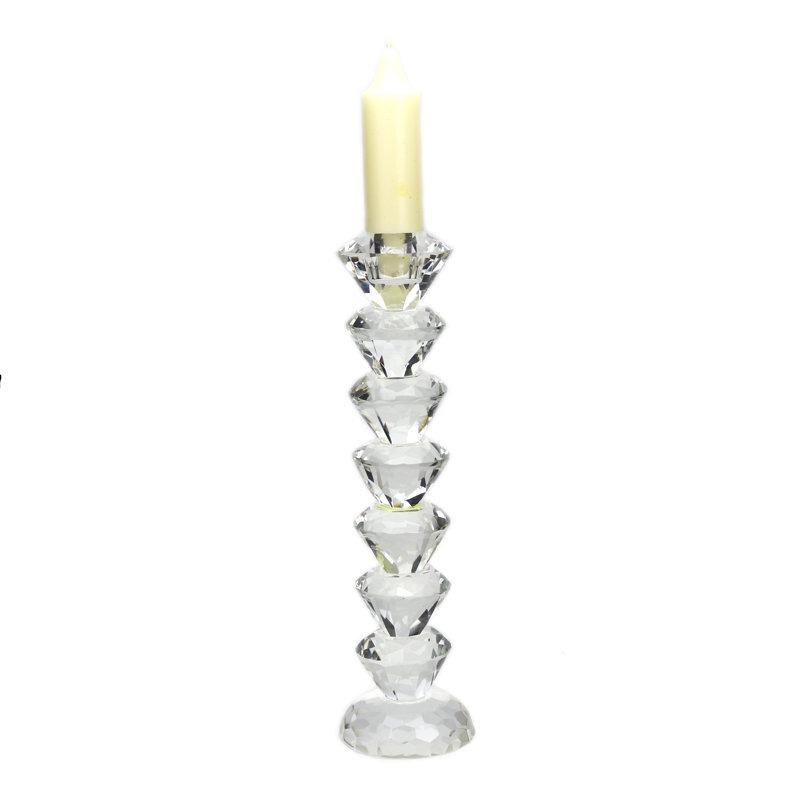 Bougeoir de table en cristal Sunset, H 12,5 po x l 3,25 po x P 3,25 po
