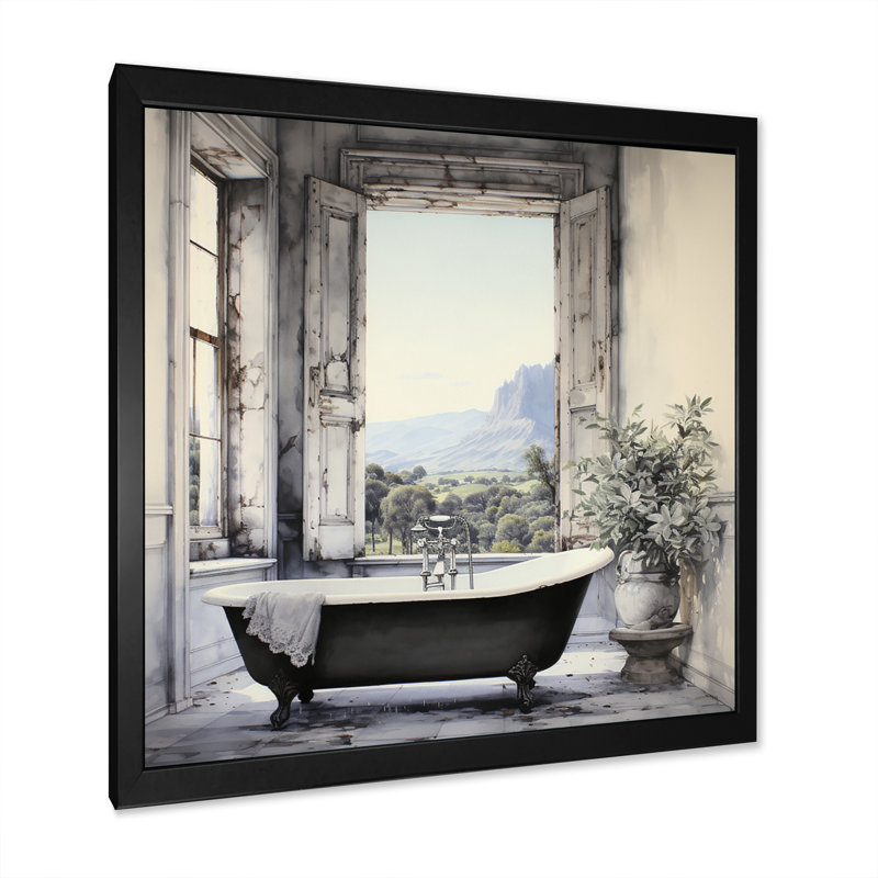 Impression sur toile Bath, H 24 po x l 24 po, Cadre photo unique, Noir