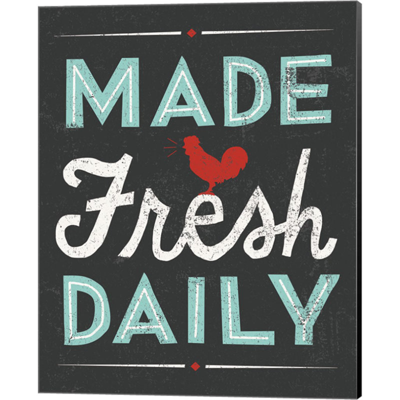«Retro Diner Made Fresh Daily» par Michael Mullan, art mural sur toile, H 20 po x l 16 po x P 0,75 po, Toile tendue