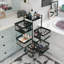 Rotating Kitchen Cart - No-Assembly Turntable Storage Basket with Wheels for Pantry & Bathroom