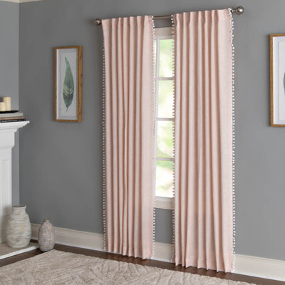 Wyola Polyester/Linen Light-Filtering Curtain Panel with Rod Pocket Top