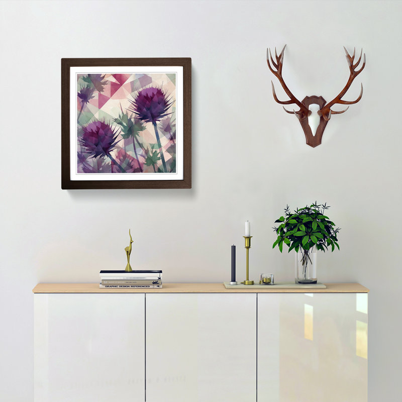 Thistle Geometric - Framed Print, Walnut