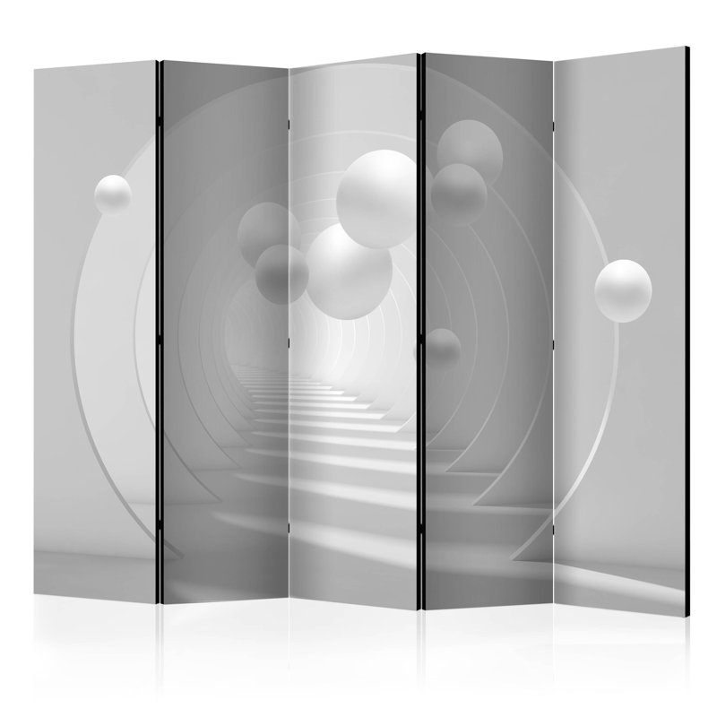 Avak 225cm W x 172cm H 5 - Panel Solid Wood Folding Room Divider