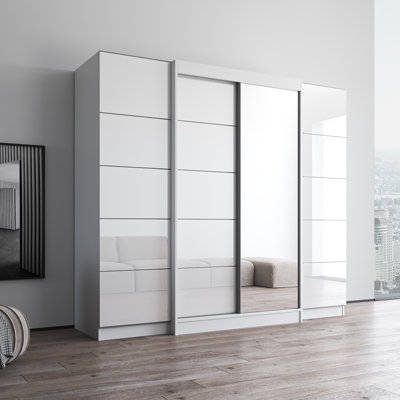 Manufactured 102.4" Armoire with Adjustable Shelves, Hanging Rod, Matte Finish