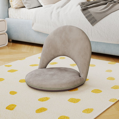 Floor Chair, 5-Position Foldable Floor Chair for Kids with Adjustable Back, Soft Sponge & Velvetean Cover, for Adults and Kids, Indoor Outdoor Use, Meditation, Gaming, Camping (Grey)