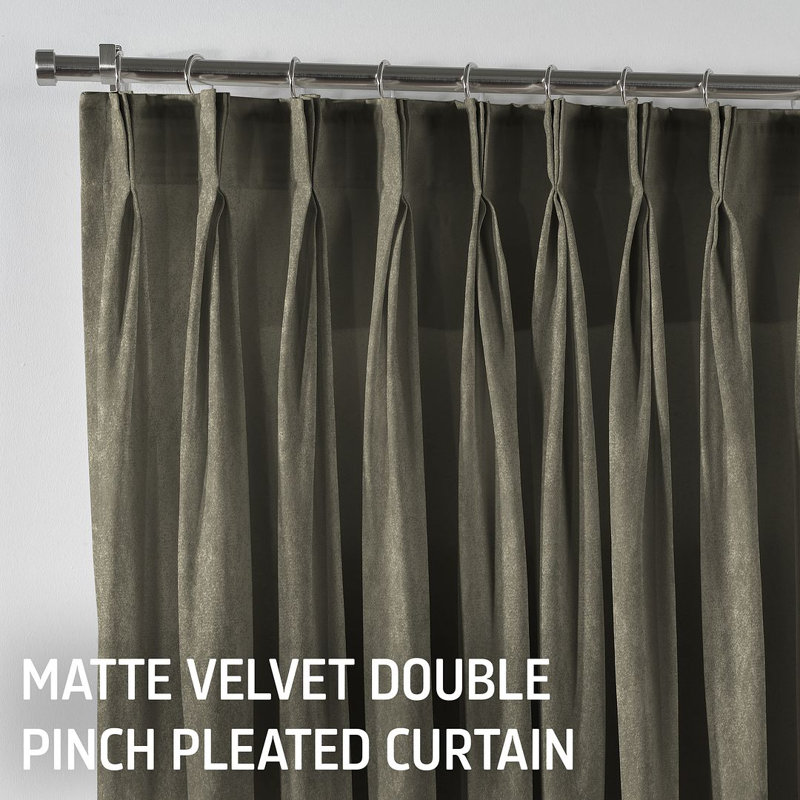 Room Darkening Single Curtain Panel, Smoky Grey, 190 W x 265 D cm