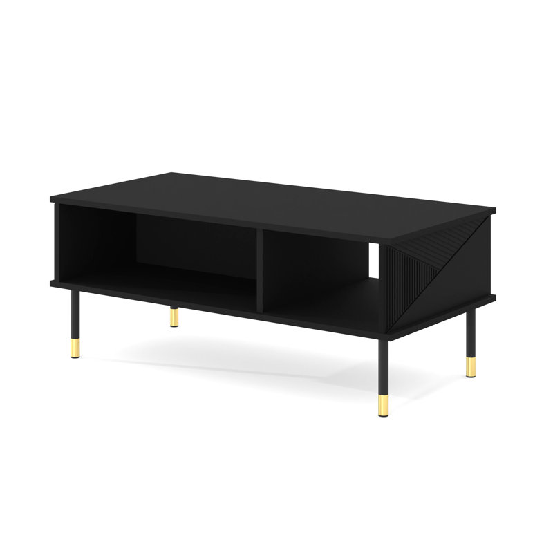 Woody Coffee Table With Storage Space, Black