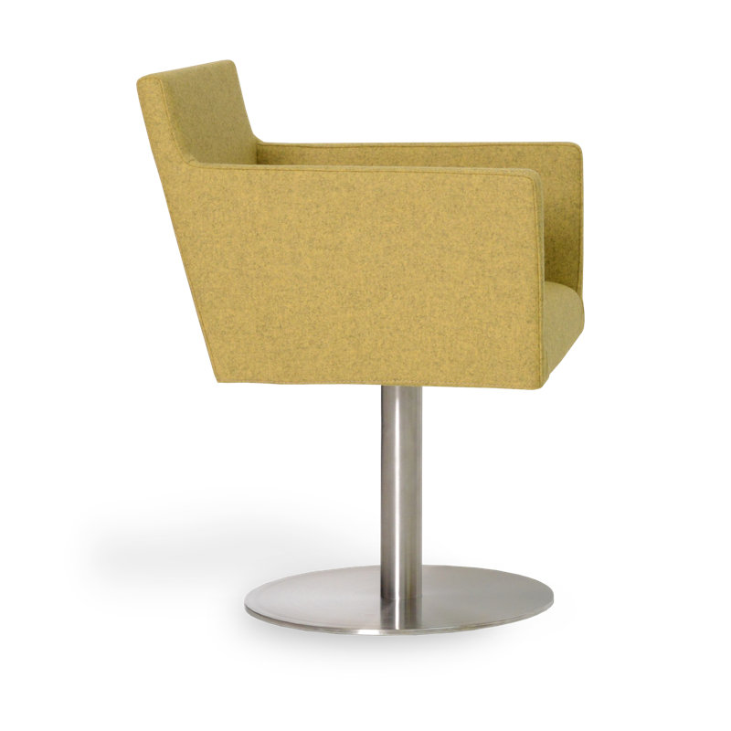 Fauteuil pivotant en laine 22 po Harput, Laine ambre