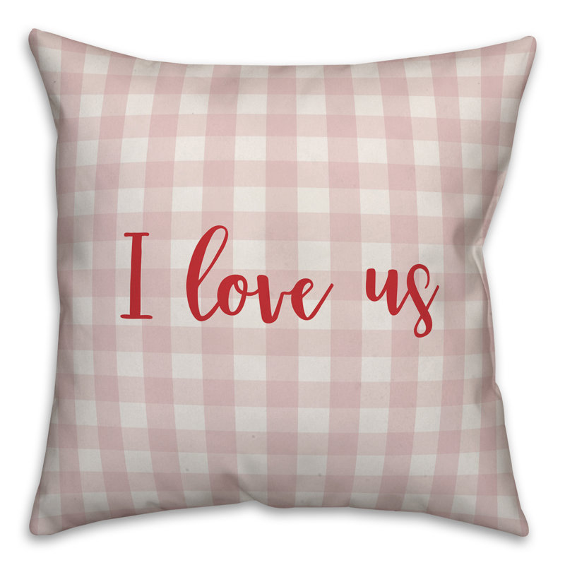 Coussin décoratif I Love Us, Rose / Rouge, Housse de coussin