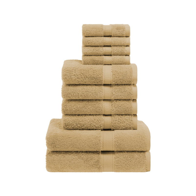Scotia Egyptian Cotton Bath Towel Set, Toast, 10Pc Towel Set (2Bath, 4Hand, 4Face)