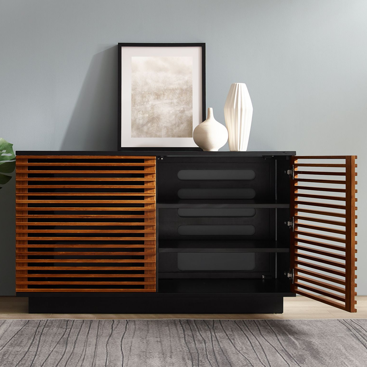 Erla TV Stand, Amber, 27.75" H x 48.5" W x 20" D