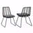 Set Of 2 Outdoor Patio Chair, With 2 Grey Cushions