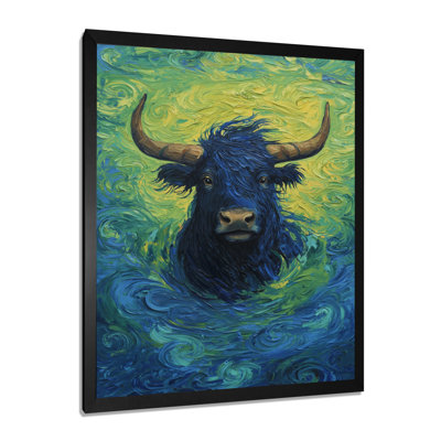 Dynamic Portrait Of Yak Animal III - Yaks Wall Art Print