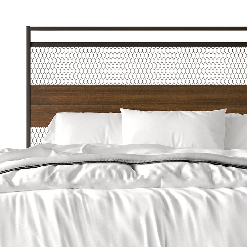 Full Metal Platform Bed With Storage In Brown, Brown, King