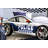 Modern Novelty Style Twin Bed Police Car Design With High gloss Design LED Lights On Wheels And Headlights Included Slat Kit Metal Structure Painted Edges Blue And White Finish