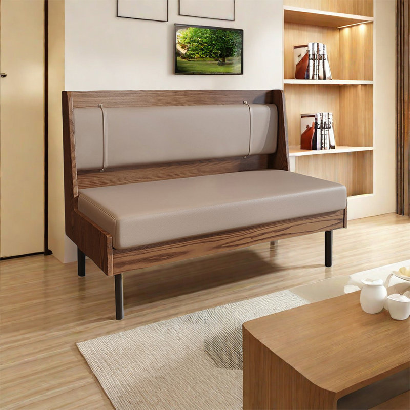 Banc rembourré en similicuir Light Luxury Craft Style