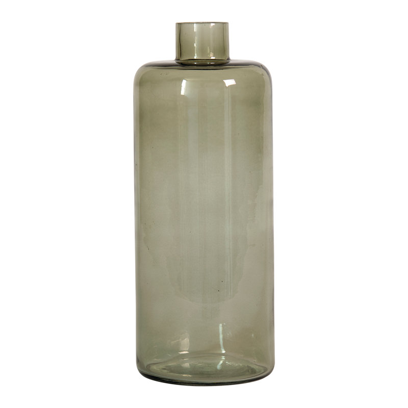 Vase de table en verre 10 "Serena, Gris, H 10 po x l 4 po x P 4 po