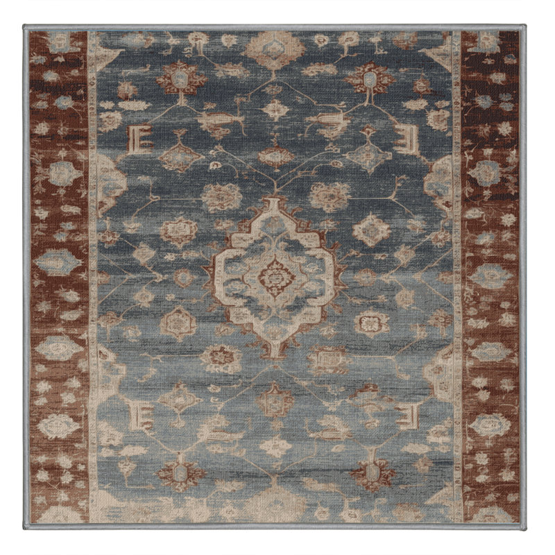 Tapis gris lavable à la machine, Carré 3 pi